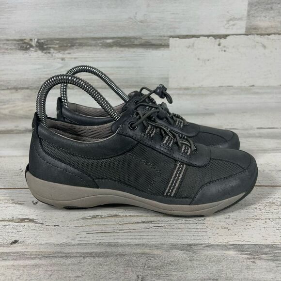 Dansko Womens Mesh Leather Drawstring Sneakers Comfort Shoes Gray‎ Size 36 - Picture 1 of 9